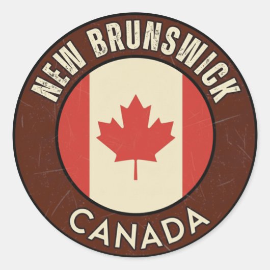 Provincie New Brunswick Canada Ronde Sticker (Voorkant)