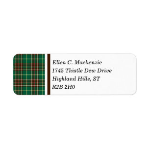 Provincie Newfoundland Canada Tartan Etiket