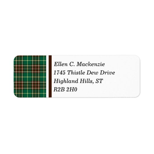 Provincie Newfoundland Canada Tartan Etiket (Voorkant)