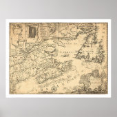 Provincie Nova Scotia Canada Map 1776 Poster (Voorkant)