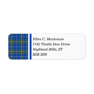 Provincie Nova Scotia Canada Tartan Etiket