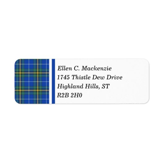 Provincie Nova Scotia Canada Tartan Etiket (Voorkant)
