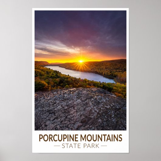 Provincie Porcupine Mountains Park Michigan Waterv Poster (Voorkant)