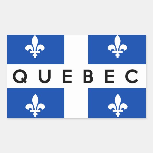 provincie quebec vlag canada naam land rechthoekige sticker (Voorkant)