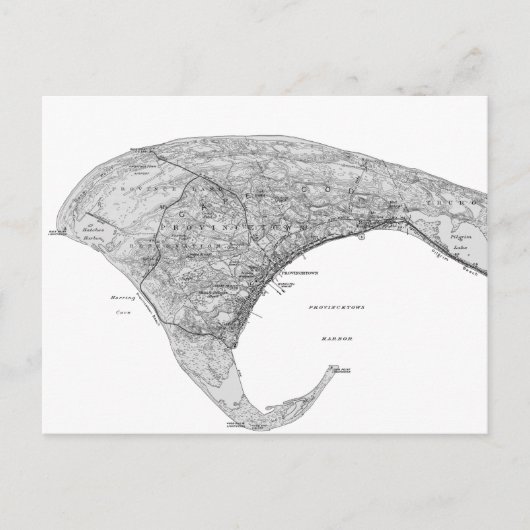 Provincie zwart-wit briefkaart (Voorkant)