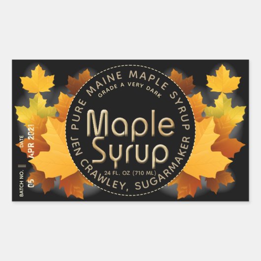 Provincienaam en Suikermaker (Partij en Datum) Rechthoekige Sticker (Voorkant)