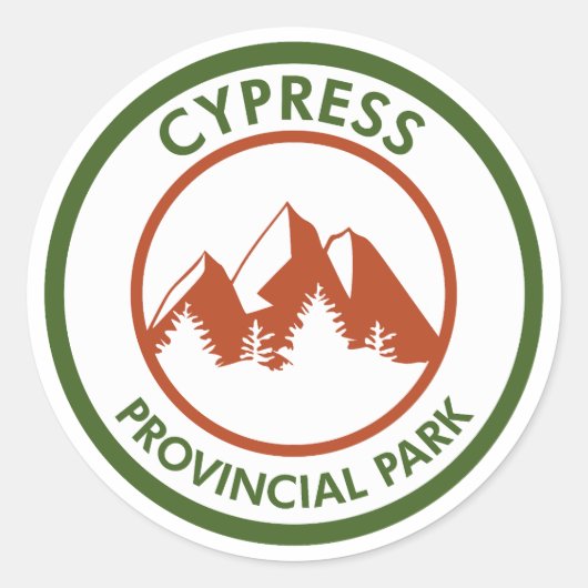 Provinciepark Cypress Ronde Sticker (Voorkant)