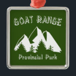 Provinciepark Goat Range Metalen Ornament<br><div class="desc">Het Provinciepark Goat Range is een provinciepark in British Columbia,  Canada,  ongeveer 50 mijl (80 km) ten noorden van Kaslo aan de westerne kust van het Kootenay-meer in het Kootenay-gebied,  met oerbossen,  uitgebreide alpenweiden en meren,  en talrijke rivieren en kreken.</div>