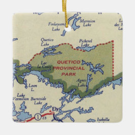 Provinciepark Quetico op  kaart Keramisch Ornament