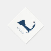 Provinciestad Cape Cod Kaart Blauw en Rood Hart Servet (Hoek)