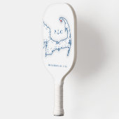 ProvincieStad Cape Cod Kaart Navy Blue Monogram Pickleball Paddle (Links)