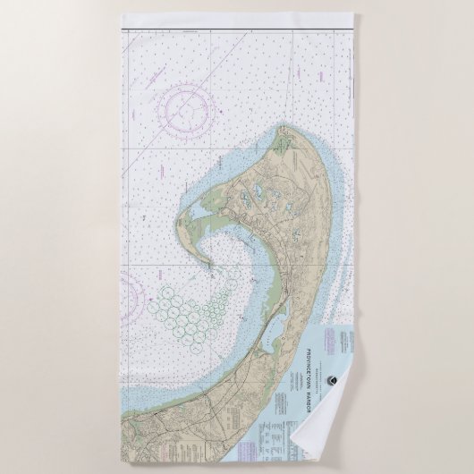 Provincietown Harbour Nautische kaart 13249 Strandlaken (Voorkant)