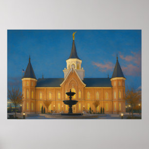Provo City Center Tempel Schildering™ LDS Kunst Po Poster