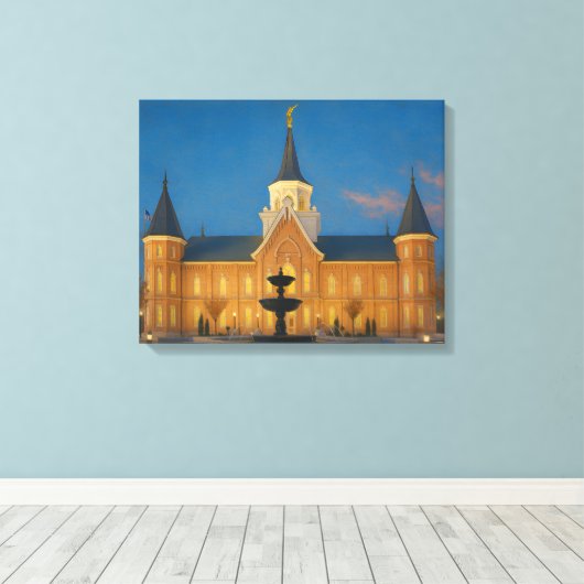 Provo City Center Temple Painting™ LDS Art Canvas (Insitu (Houten vloer))