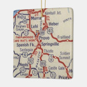 Provo UT Vintage Map Keramisch Ornament (Links)