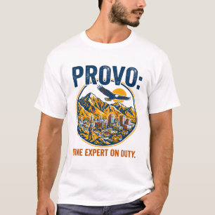 Provo Utah Bergen Silhouet Met Amerikaanse Zeearen T-shirt