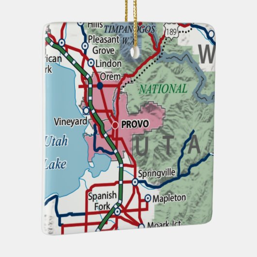 Provo Utah Map Keramisch Ornament (Rechts)