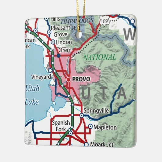 Provo Utah Map Keramisch Ornament (Links)