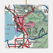 Provo Utah Map Keramisch Ornament (Achterkant)