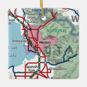 Provo Utah Map Keramisch Ornament (Voorkant)