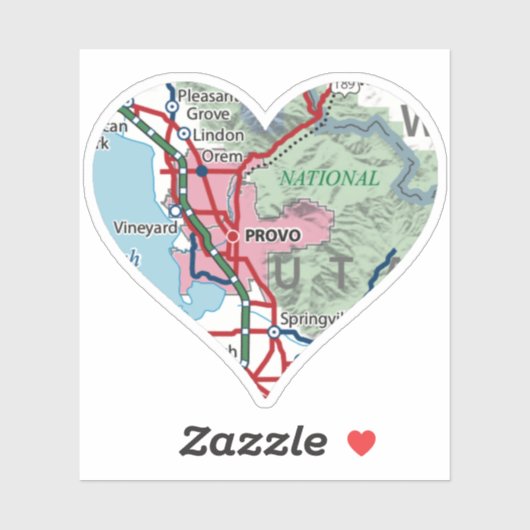 Provo Utah Map Sticker (Vel)