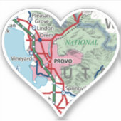 Provo Utah Map Sticker (Voorkant)