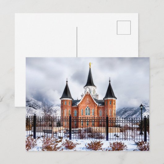 Provo Utah Souvenir Stadscentrum Temple Briefkaart (Voorkant / Achterkant)