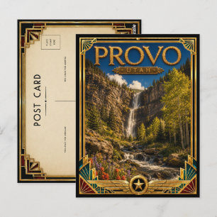 Provo Utah Vintage Art Deco Gouden Tijdperk Briefkaart