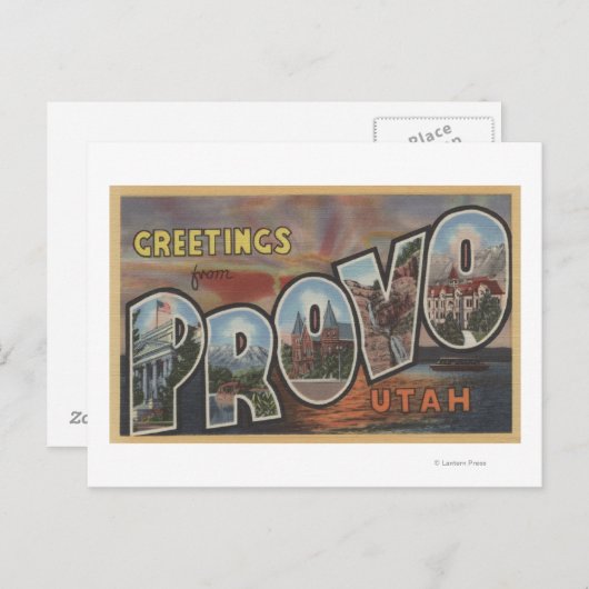 Provo, UtahLarge Letter ScenesProvo, UT 2 Briefkaart (Voorkant / Achterkant)