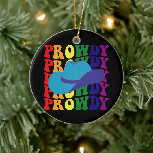 Prowdy Rodeo Howdy Cowboy Cowgirl LGBTQ Western Keramisch Ornament (Boom)
