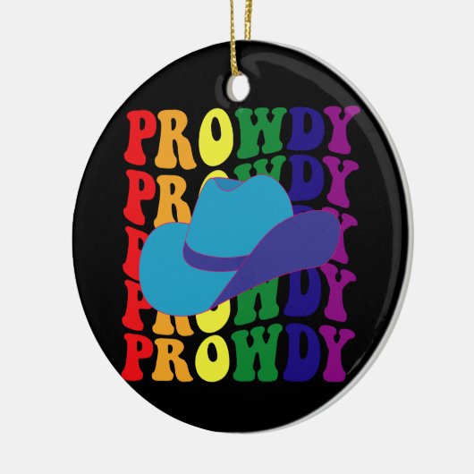 Prowdy Rodeo Howdy Cowboy Cowgirl LGBTQ Western Keramisch Ornament (Links)