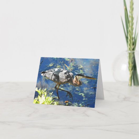 Prowl (Great Blue Heron #3) - Blank Note Card Bedankkaart (Voorkant)
