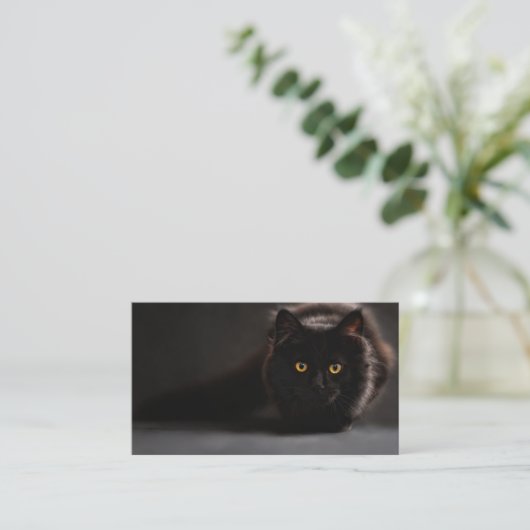 Prowling Black Cat Visitekaartje (Staand voorkant)