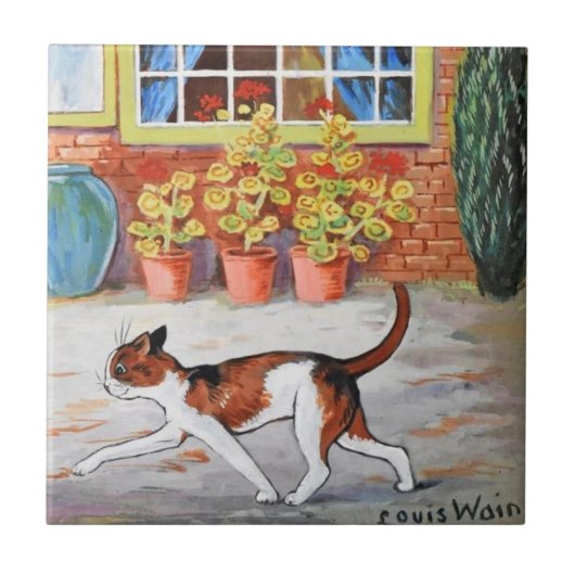 Prowling Cat, Louis Wain Tegeltje (Voorkant)