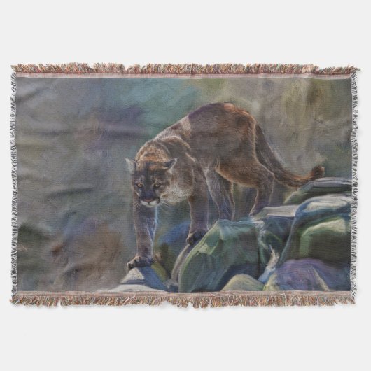 Prowling Cougar Mountain Lion Wildlife Art Design Deken (Voorkant)