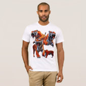 Prowling Fury: Tijgers in actie T-shirt (Voorkant volledig)