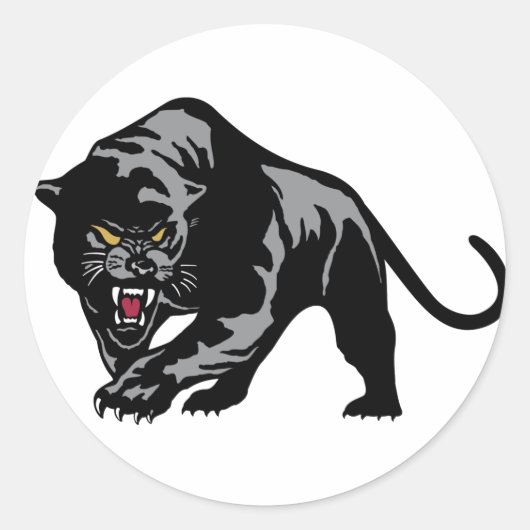 Prowling Panther Ronde Sticker (Voorkant)