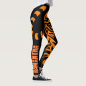 Prowling Tiger Black en Oranje aangepaste Leggings (Rechts)