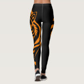 Prowling Tiger Black en Oranje aangepaste Leggings (Achterkant)