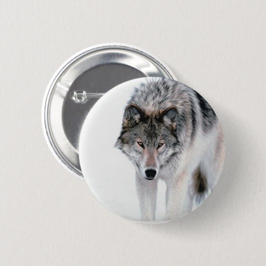 Prowling Wolf Ronde Button 5,7 Cm (Voorkant /achterkant)
