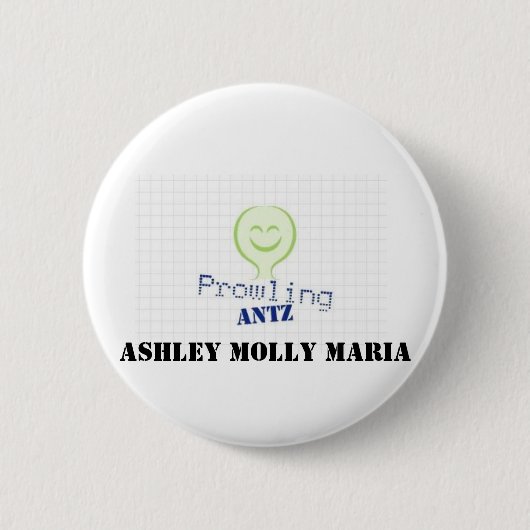 ProwlingAntzLogo Ashley Molly Maria Ronde Button 5,7 Cm (Voorkant)