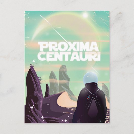 Proxima Centauri sciencefiction-reisposter Briefkaart (Voorkant)