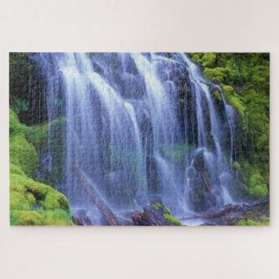 Proxy Falls in Oregons Centrale Cascadegebergte Legpuzzel