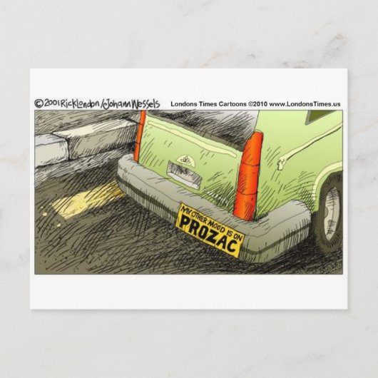 Prozac Bumpersticker Grappige T-shirts Kaarten & C (Voorkant)