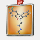 Prozac. Moleculair model van het antidepressivum Metalen Ornament (Links)