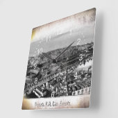 PRR Altoona Shops 1895 Wall Clock Vierkante Klok (Hoek)