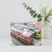 PRR E8A 5809 en ERIE E8A 833 in Steamtown Briefkaart (Staand voorkant)