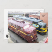 PRR E8A 5809 en ERIE E8A 833 in Steamtown Briefkaart (Voorkant / Achterkant)