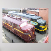 PRR E8A 5809 en ERIE E8A 833 @ Steamtown Poster (Voorkant)