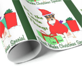 PrRat Terrier met kerstmis aanpassen Cadeaupapier (Rol Hoek)